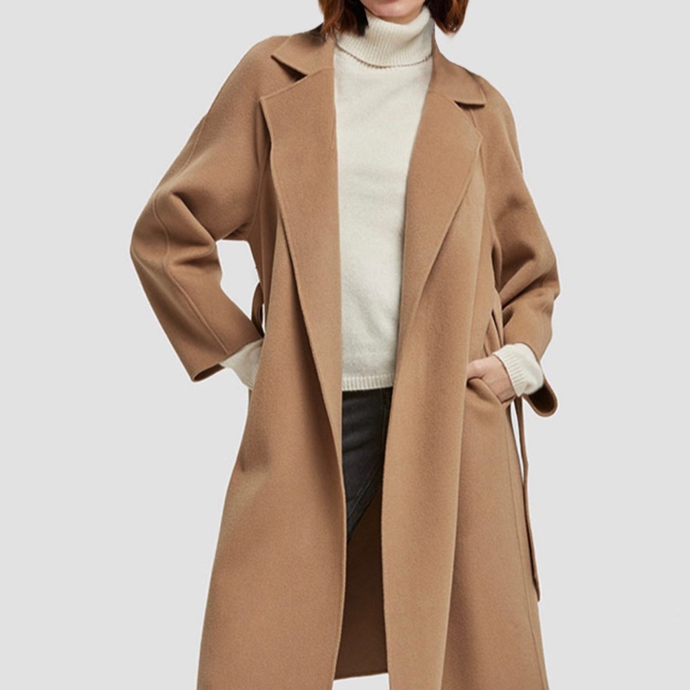 Gentle Herd 100% Wool Belted Wrap Coat